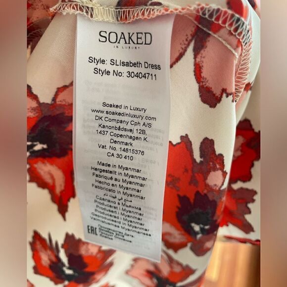 🇩🇰NWT Soaked in Luxury Isabeth Satin Wrap Dress with slip - Picture 13 of 15